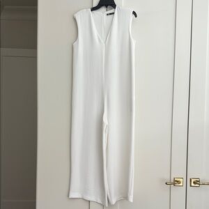 Zara White Sleeveless Jumpsuit